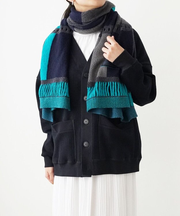 nitorito 【3WAY/秋冬向け/UNISEX】wadachi チェック柄 ストール navy