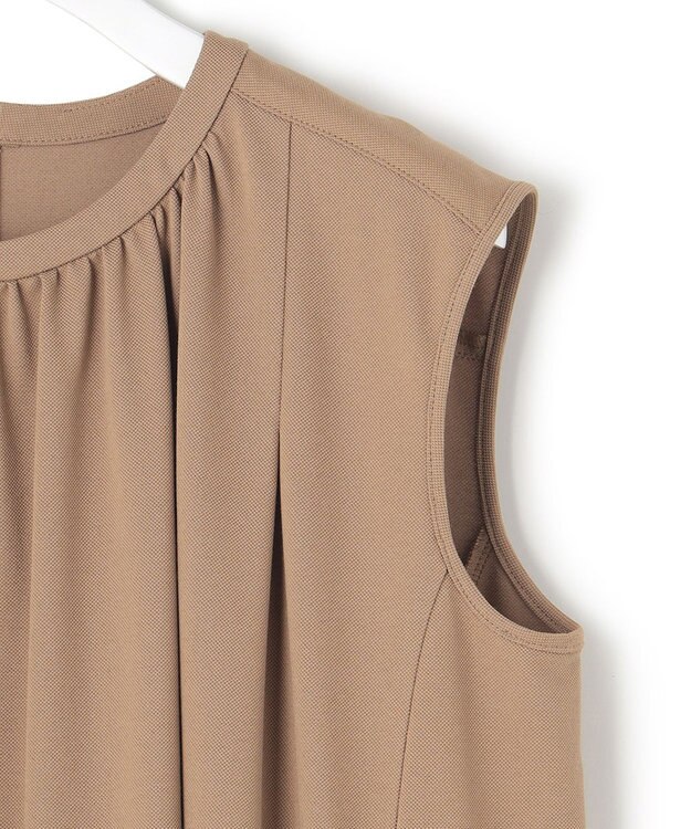 23区 【洗える】ライトピケジャージー ティアード ワンピース キャメル系