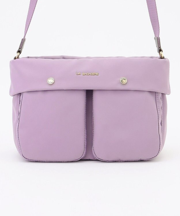 LA BAGAGERIE ダブルフロントポケットショルダー ライトパープル