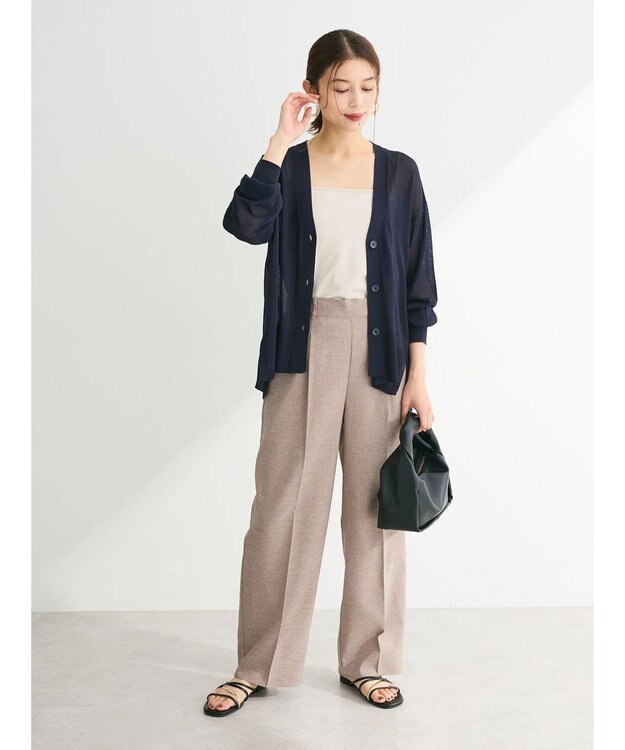 Green Parks さらっと　Ｖネックカーディガン Navy