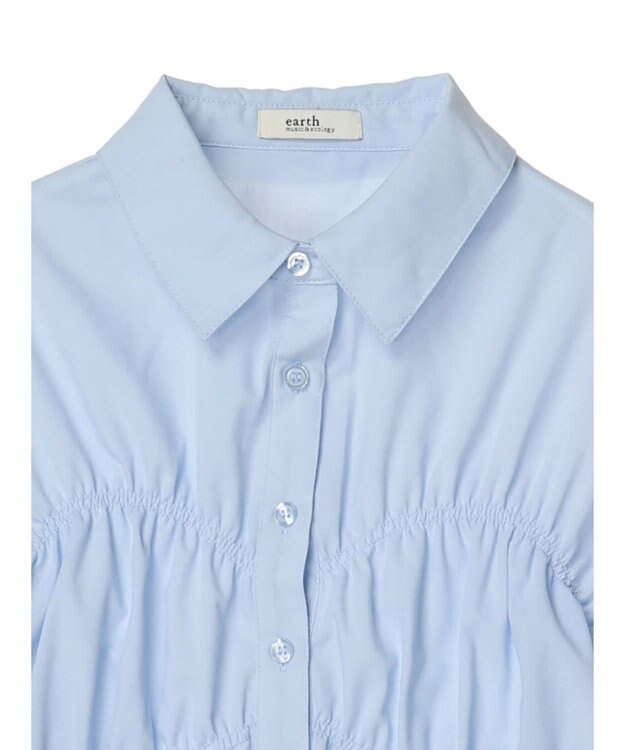 earth music&ecology ビスチェライクシャーリングシャツ Light Blue