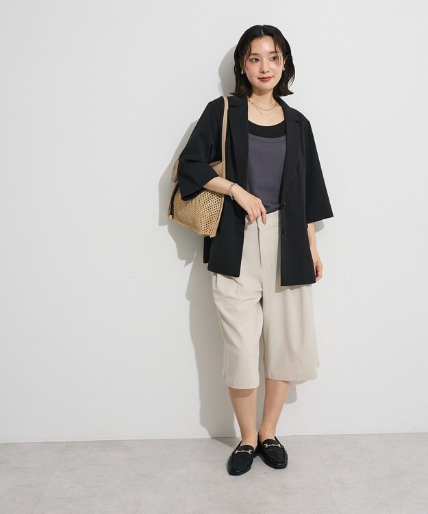 Green Parks 【適ON】レイヤードタンクトップ Charcoal Gray