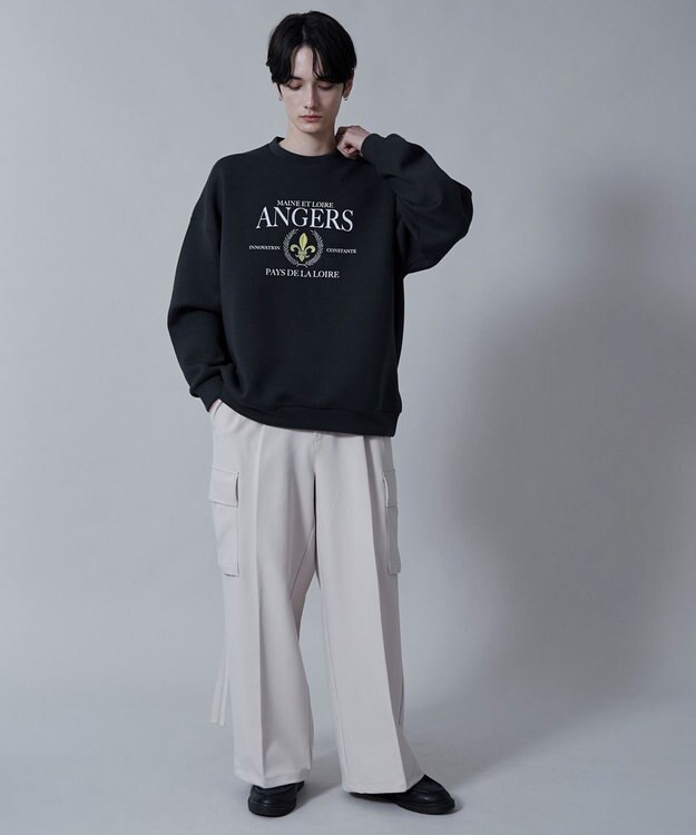 WEGO KEEPWARM　グラフィックプルオーバー ブラック中濃色