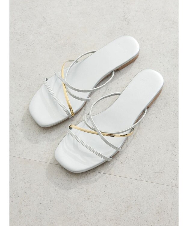 Green Parks ・ｍｉｎｉａ　ペタンコラインサンダル Silver