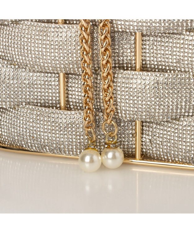 UNBILLION カシュカシュ cachecache / メタリックメッシュオーバルバッグ シルバー