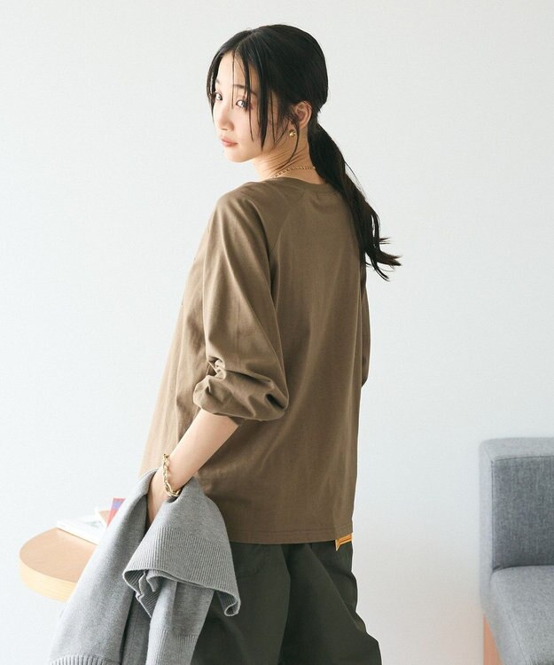 CRAFT STANDARD BOUTIQUE ラグランフロッキープリントＴｅｅ Brown