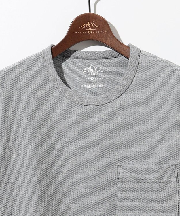 JOSEPH ABBOUD MOUNTAIN 【MADE IN JAPAN/吸水速乾】ダイヤモンドワッフル アウトドア Tシャツ ライトグレー系