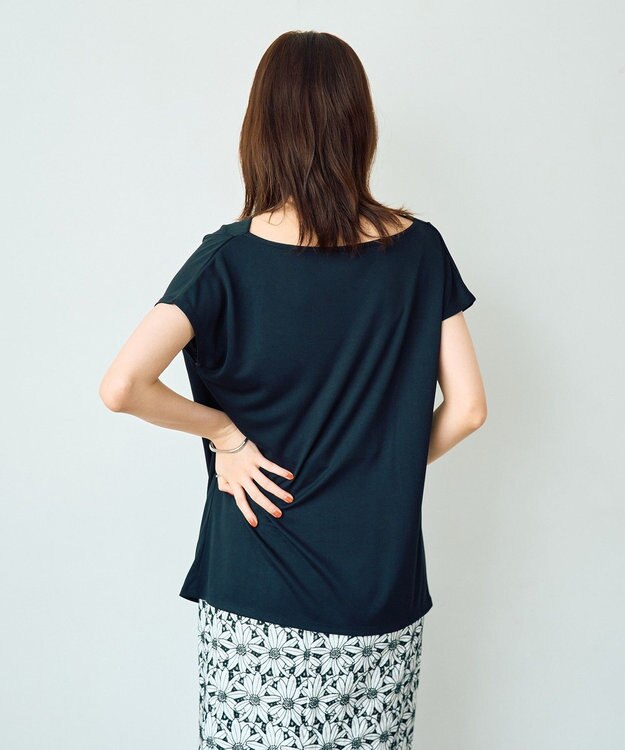 YECCA VECCA 【接触冷感】ドレープカットトップス Black