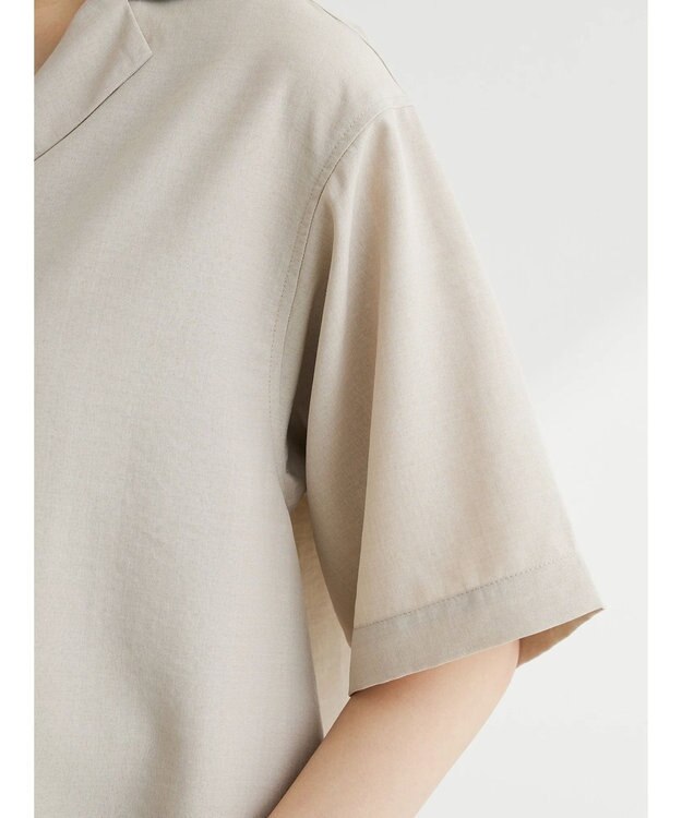 Green Parks 速乾開襟シャツ Gray Beige