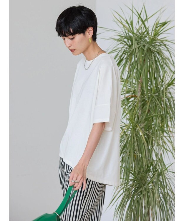 AMERICAN HOLIC 接触冷感バックタックカットプルオーバー White