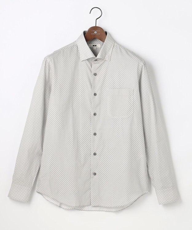 JOSEPH ABBOUD 【オーガニックコットン使用・JAPANファブリック】ジオメトリックプリントシャツ ホワイト系5