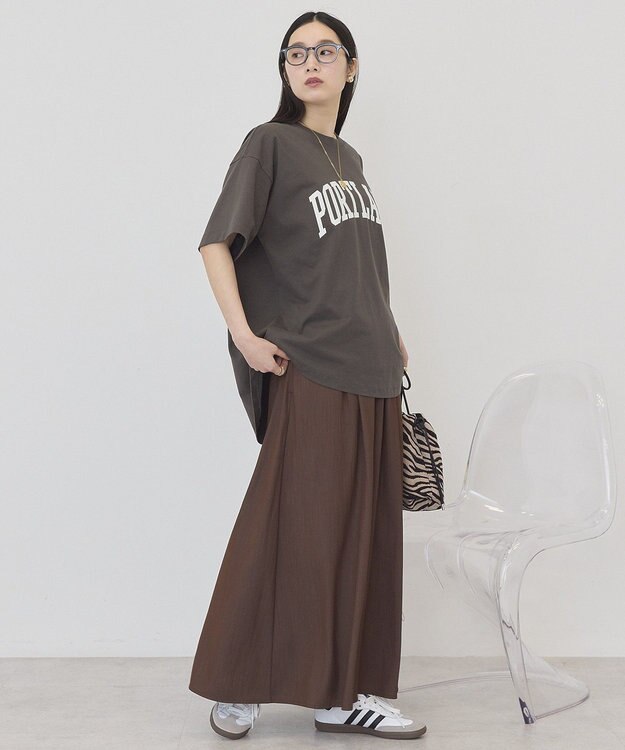 AMERICAN HOLIC PORTLAND裾ラウンドTシャツ Charcoal Gray