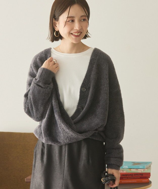 AMERICAN HOLIC フェアリーVネックカーディガン Charcoal Gray