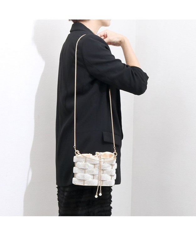 UNBILLION カシュカシュ cachecache / メタリックメッシュオーバルバッグ シルバー