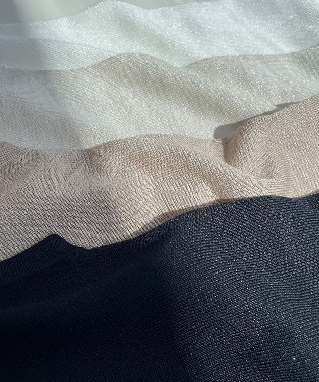 23区 シャイニーシアー ノースリーブ ニット ベージュ系