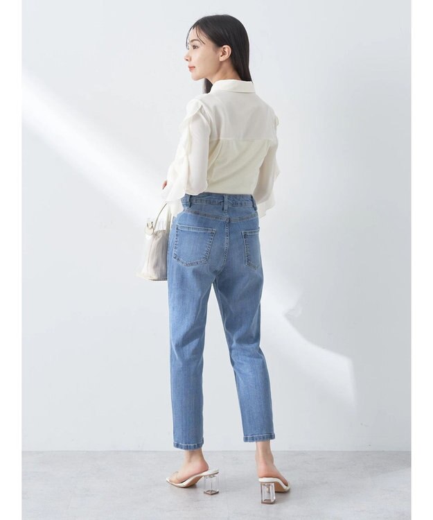 earth music&ecology ドッキングフリルシャツ見えプルオーバー Ivory