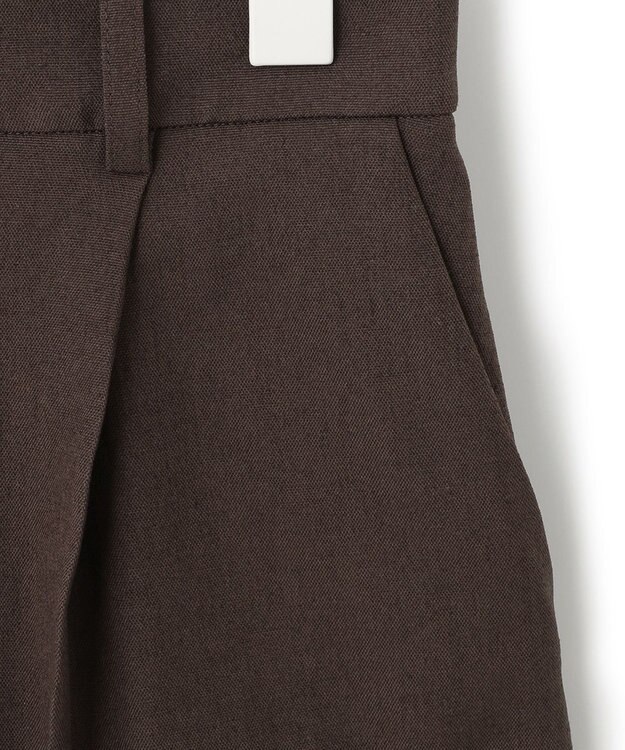 ICB 【洗える】 LooseWeave タックショートパンツ ダークブラウン系