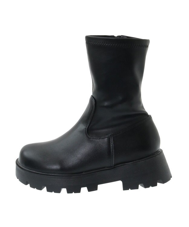 Green Parks ・ＬＥＮＡ　厚底ストレッチショートブーツ Black