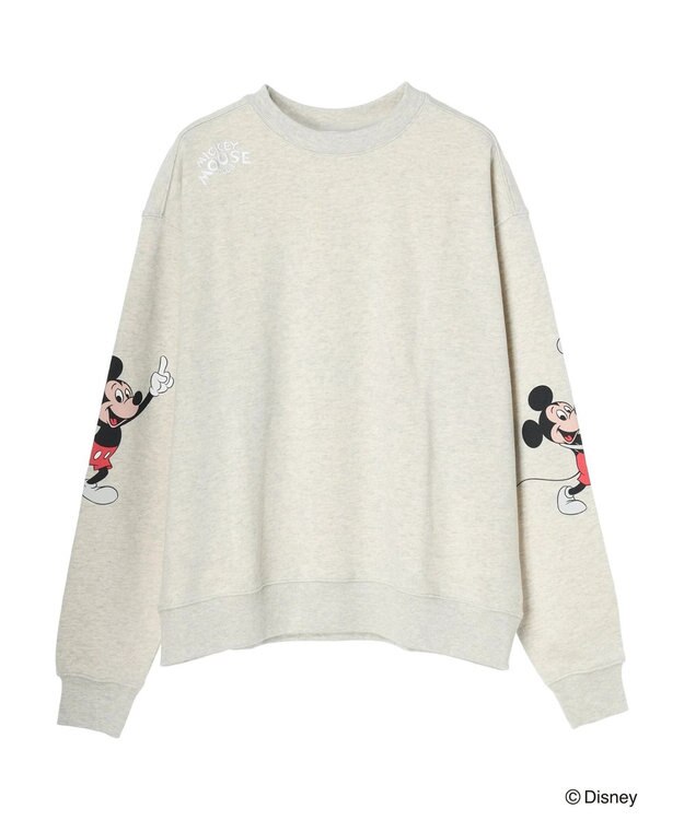 Green Parks ミッキーマウス・クラブ／袖アート裏毛プルオーバーⅡ Gray Mixture