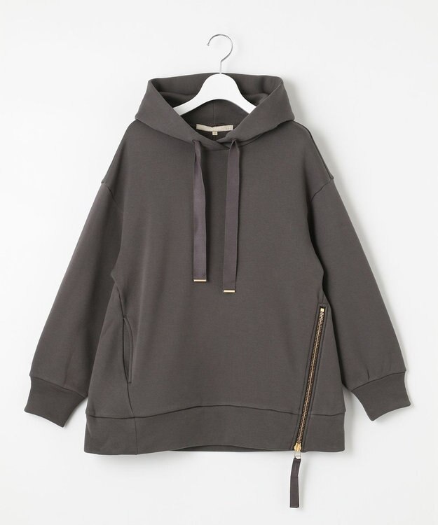 自由区 【洗える】4段裏毛起毛 パーカー グレー系