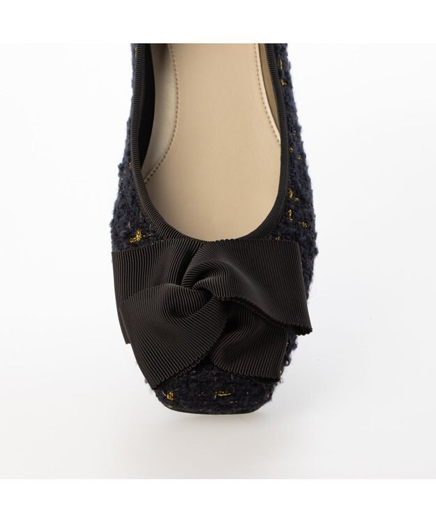 Riz raffinee <Riz raffinee>グログランリボンバレエパンプス ネイビーキジ