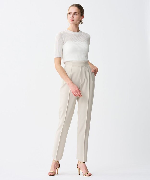 uncrave ラスターシアーニット ワイドリブトップス オフ