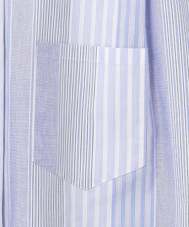 J.PRESS YORK STREET 【WOMEN】キャップスリーブ マルチストライプブラウス サックスブルー系1