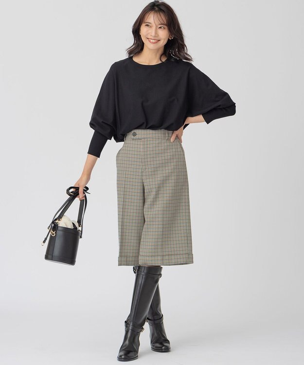 23区 ライトツイード チェック ハーフパンツ マルチチェック