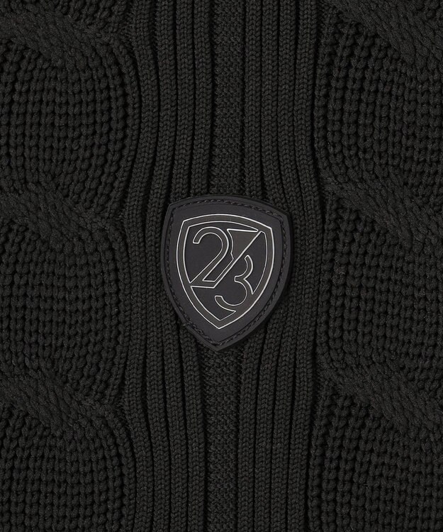 23区GOLF 【MEN】ケーブルジップアップカーディガン　防風裏地付き ブラック系