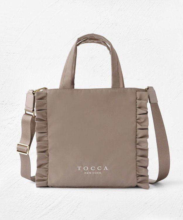 TOCCA 【美人百花掲載】【一部カラー撥水】TRIM WAVES MINITOTE ミニトートバッグ べージュ系