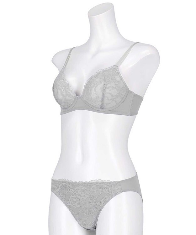 AMPHI ノンワイヤーブラ ショーツセット モールドカップを使用 自然なまるみのあるバストシルエット 【ノンワイヤーブラ＆ショーツセット】 上下セット ブラ BCC234 アンフィ／ワコール グレー