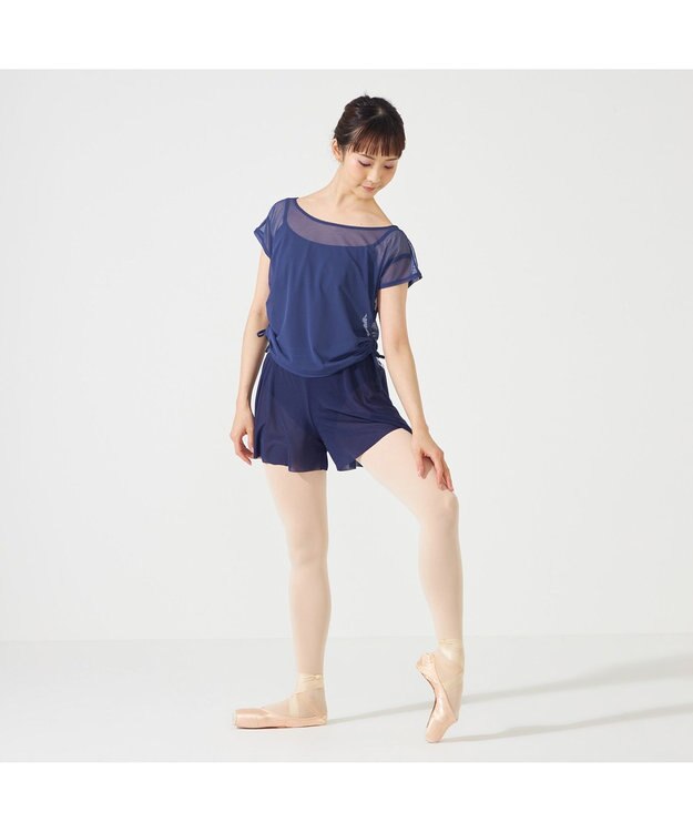 Chacott チュールトップ ネイビー