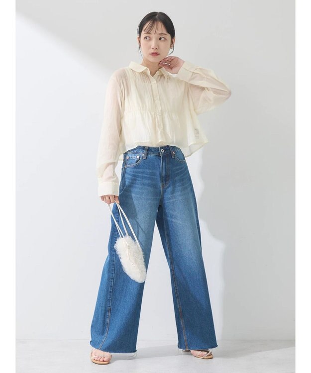 earth music&ecology シャーリングシャツ Ivory