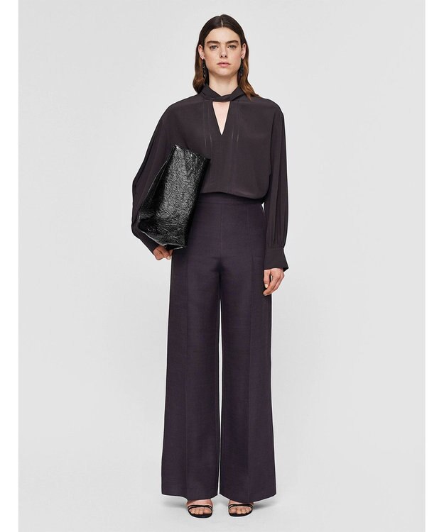 JOSEPH イブニングシルク　ワイドトラウザーズ Aurora