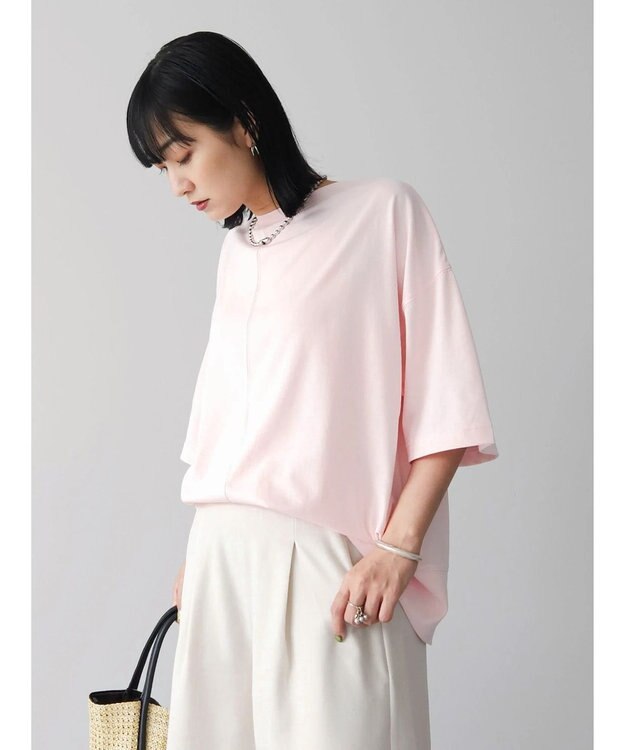 Green Parks 接触冷感裾リブＴシャツ Pink
