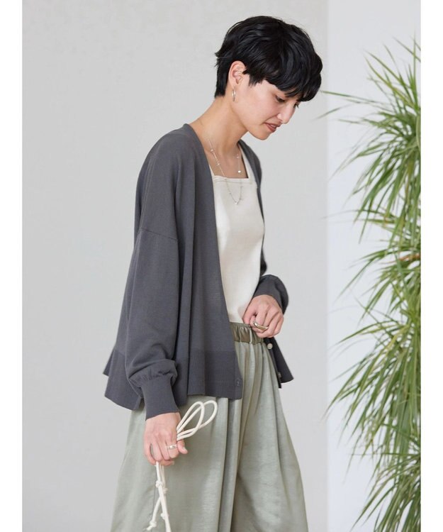 AMERICAN HOLIC ＵＶカットショートニットカーディガン Charcoal Gray