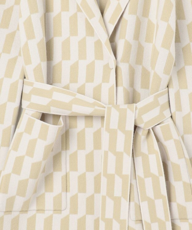 JOSEPH アルコーブ　インターシャ　ニットコート Pale Olive/Ivory