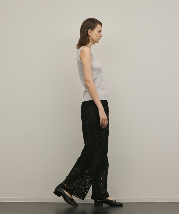 GRACE CONTINENTAL テレコノースリーブトップ グレー