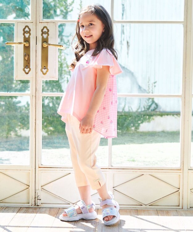 ANY KIDS ひらひら バックシャンTシャツ ピンク