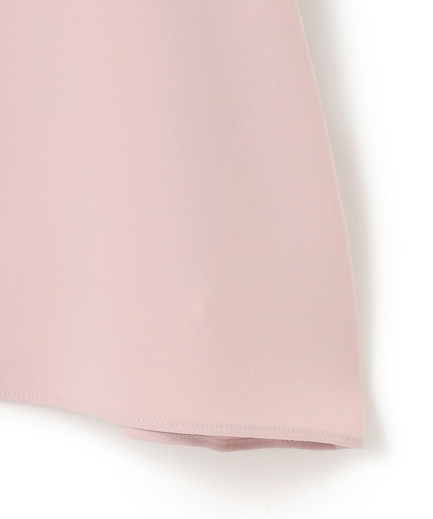 ICB L 【接触冷感・UVケア・速乾・洗える】BackSatinAmunzen 5分袖Vネックボウタイブラウス ヘイズピンク系