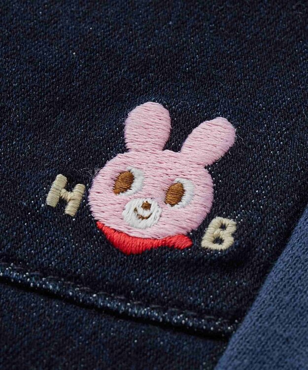 MIKI HOUSE HOT BISCUITS 【80-120cm】 ストレッチ素材 パンツ インディゴブルー