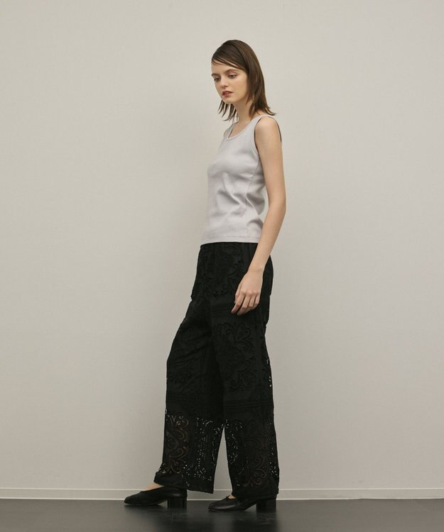 GRACE CONTINENTAL テレコノースリーブトップ グレー