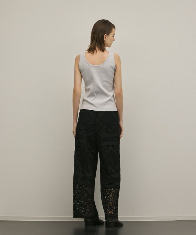 GRACE CONTINENTAL テレコノースリーブトップ グレー