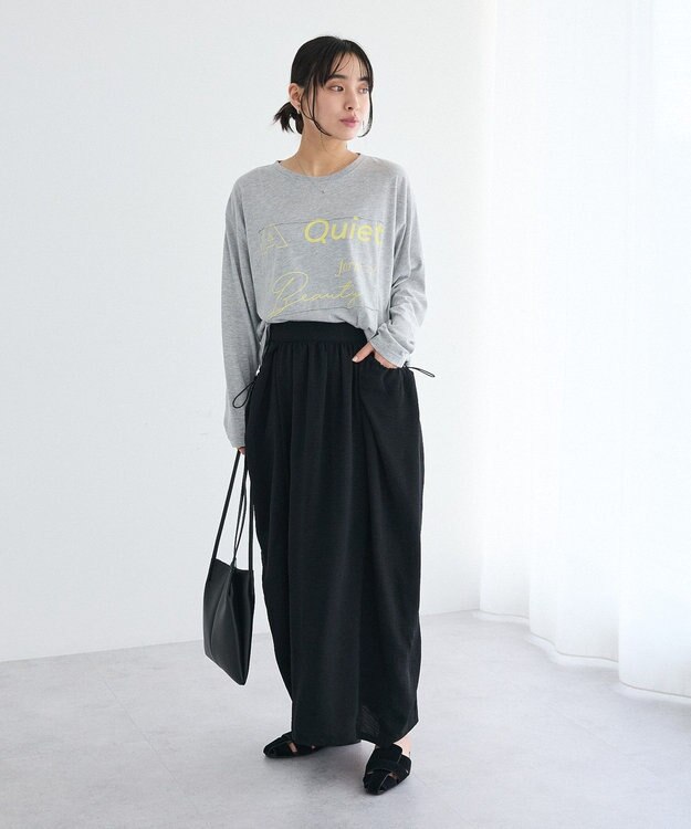 CRAFT STANDARD BOUTIQUE ドレープポケットデザインスカート Black