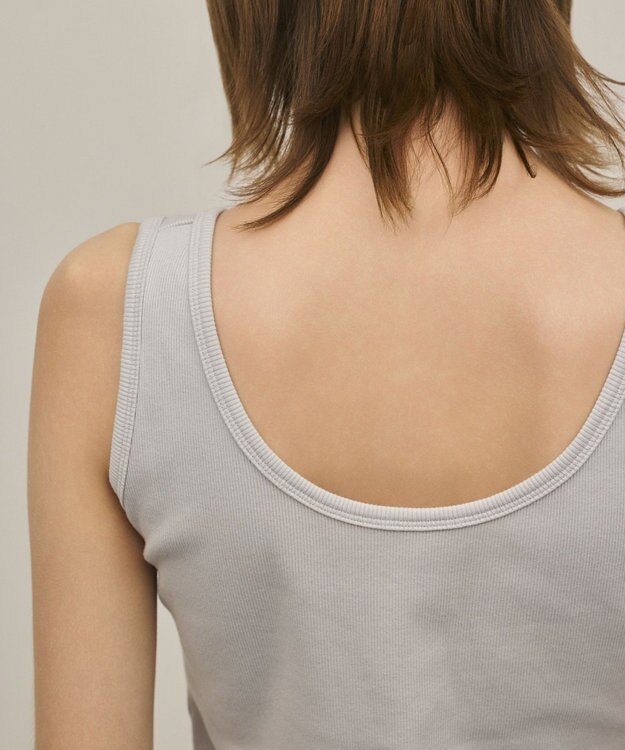 GRACE CONTINENTAL テレコノースリーブトップ グレー