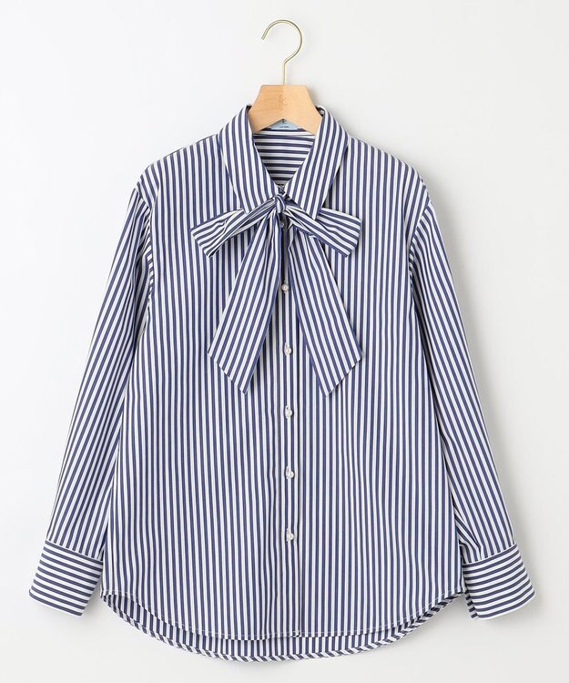 組曲 S 【ボウタイ付き】メッセージシャーティング シャツ ブルー系1