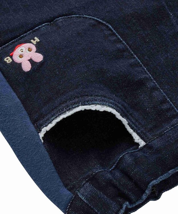 MIKI HOUSE HOT BISCUITS 【80-120cm】 ストレッチ素材 パンツ インディゴブルー