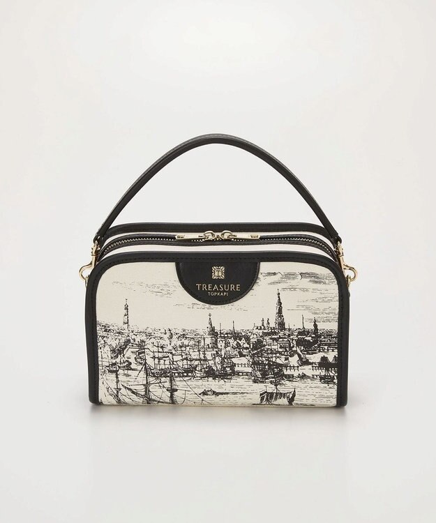 TOPKAPI 【TREASURE TOPKAPI】キャンバス プリント ワンハンドル ショルダーバッグ ホワイト