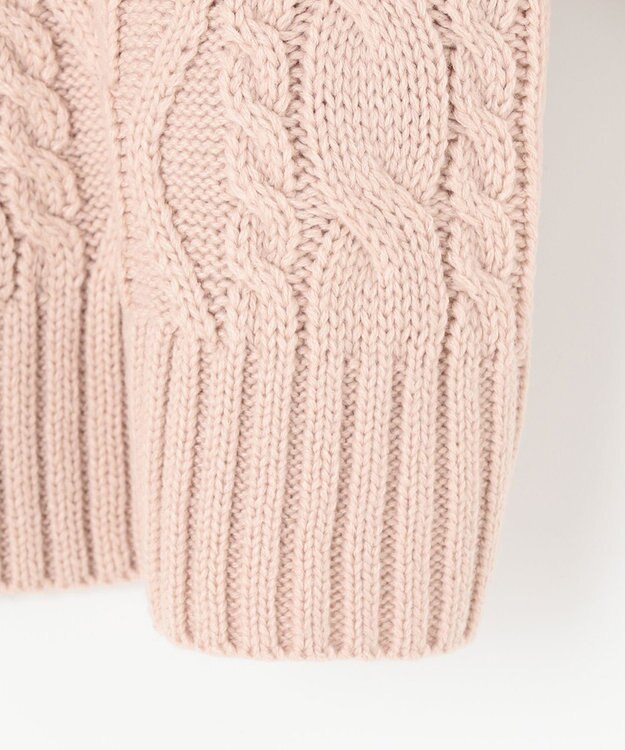 ANY L 【洗濯機可】ソフトタッチケーブルニット オールドローズ系