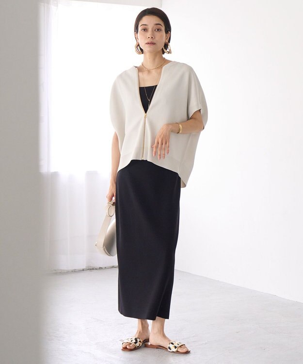 UNFILO スゴ機能美ニット Iラインスカート ブラック